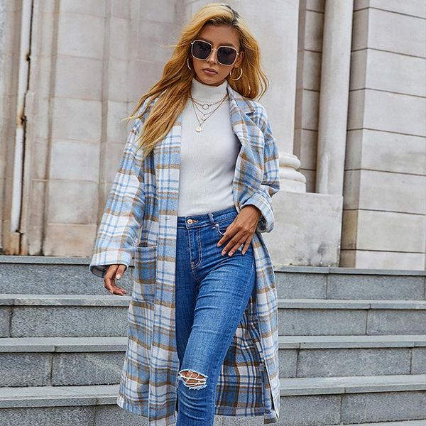women's trench coats woman coat plaid long jacket british style fall winter women streetwear, Tan;black
women's trench coats woman coat plaid long jacket british style fall winter women streetwear, Tan;black