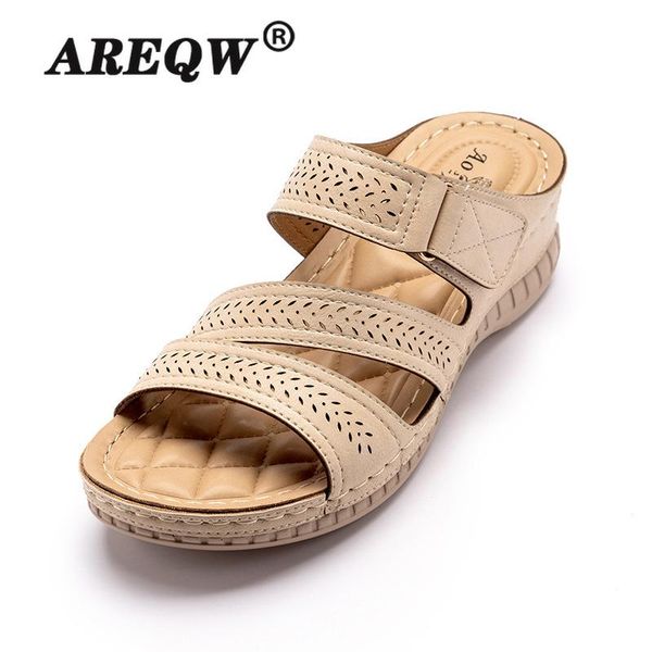 women's sandals summer ladies girls leather wedge heel retro hollow shoes plus size 5cm slippers, Black
women's sandals summer ladies girls leather wedge heel retro hollow shoes plus size 5cm slippers, Black