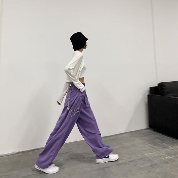 women's pants & capris houzhou harajuku purple wide leg women gothic chain black oversize trousers female baggy 2021 summer high waist, Black;white
women's pants & capris houzhou harajuku purple wide leg women gothic chain black oversize trousers female baggy 2021 summer high waist, Black;white