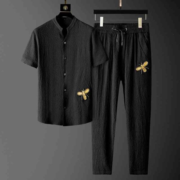 tracksuit shirt summer mens (t-shirt+pants) luxury short sleeve butterfly embroidery male fashion slim fit man sets 3xl, Gray
tracksuit shirt summer mens (t-shirt+pants) luxury short sleeve butterfly embroidery male fashion slim fit man sets 3xl, Gray