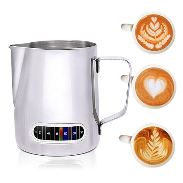 coffee pots fantastic kitchen stainless steel pitcher with therometer on the surface barista latte cappuccino milk cream cup
coffee pots fantastic kitchen stainless steel pitcher with therometer on the surface barista latte cappuccino milk cream cup