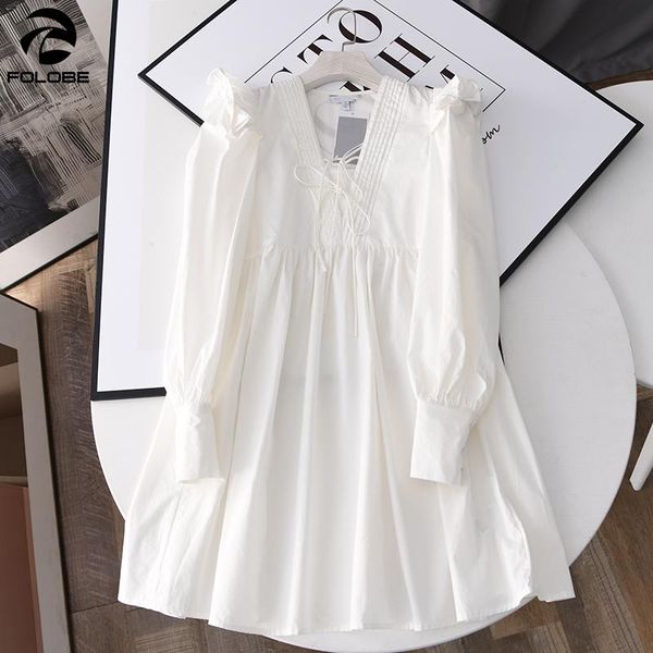 casual dresses folobe 2021 summer white women v-neck lace up pleated ruffles puff sleeve buttons loose a-line mini girls, Black;gray
casual dresses folobe 2021 summer white women v-neck lace up pleated ruffles puff sleeve buttons loose a-line mini girls, Black;gray