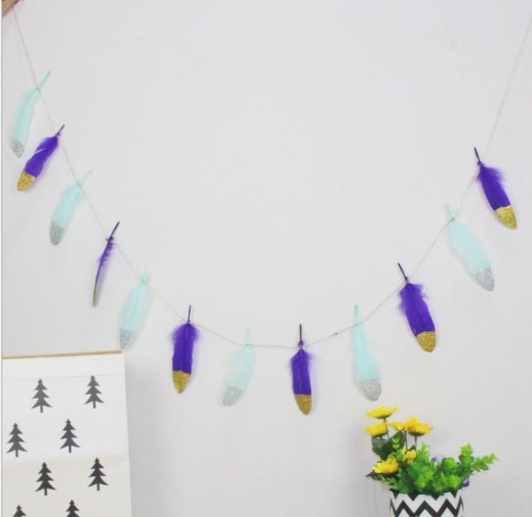 wedding decoration bronzing colorful golden feather banner happy birthday party pull flag supplies ww02 sashes
wedding decoration bronzing colorful golden feather banner happy birthday party pull flag supplies ww02 sashes