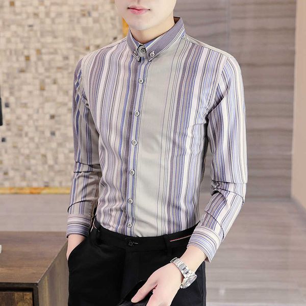 striped shirts men long sleeve casual slim shirt fashion formal business dress shirts social party blouse 210527, White;black
striped shirts men long sleeve casual slim shirt fashion formal business dress shirts social party blouse 210527, White;black