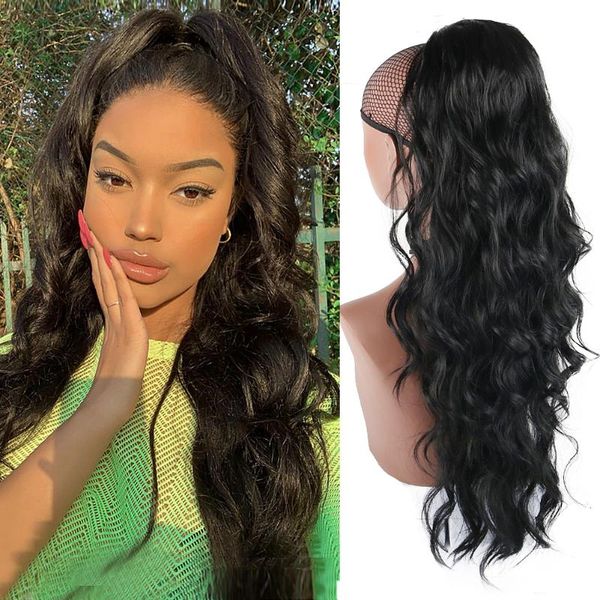 synthetic wigs drawstring ponytail long body wave clip in hairpiece black fake hair african american wavy
synthetic wigs drawstring ponytail long body wave clip in hairpiece black fake hair african american wavy