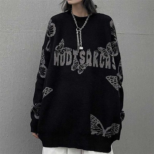 harajuku gothic butterfly jacquard oversized sweater black o neck knitted for women and man loose streetwear 211018, White;black
harajuku gothic butterfly jacquard oversized sweater black o neck knitted for women and man loose streetwear 211018, White;black