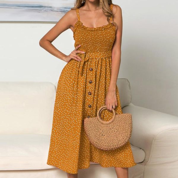 women summer sleeveless polka dot beach dress ladies stretch holiday sundress maxi female casual dresses, Black;gray
women summer sleeveless polka dot beach dress ladies stretch holiday sundress maxi female casual dresses, Black;gray