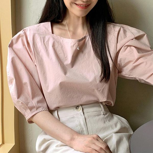 women's blouses & shirts fitaylor office lady summer o-neck puff sleeve short women casual high waist solid color pink loose fashion fe, White
women's blouses & shirts fitaylor office lady summer o-neck puff sleeve short women casual high waist solid color pink loose fashion fe, White