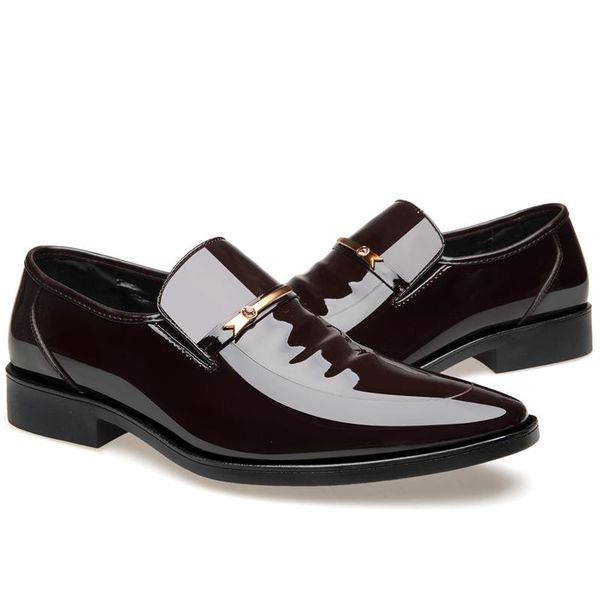 business dress men shoes classic leather men's suits fashion slip on pointed toe loafers, Black
business dress men shoes classic leather men's suits fashion slip on pointed toe loafers, Black