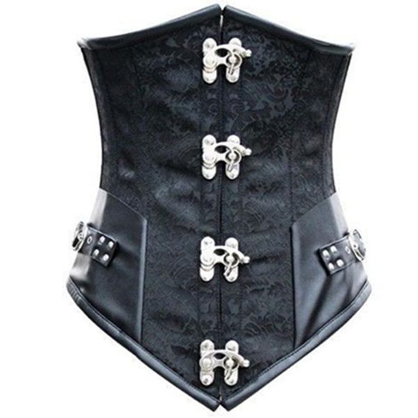 bustiers & corsets women retro brocade gothic steel boned steampunk corset leather underbust shaper corpete corselet, Black;white
bustiers & corsets women retro brocade gothic steel boned steampunk corset leather underbust shaper corpete corselet, Black;white