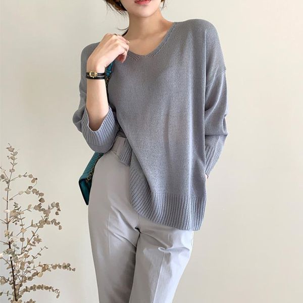 fashion v-neck basic pullover loose autumn sweater ol knit long sleeve solid drop shoulder knitted sweaters 210421, White;black
fashion v-neck basic pullover loose autumn sweater ol knit long sleeve solid drop shoulder knitted sweaters 210421, White;black