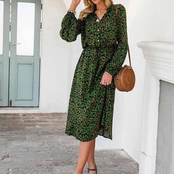 casual dresses leopard print shirt dress women vintage long sleeve elegant button autumn fashion office lady streetwear brief, Black;gray
casual dresses leopard print shirt dress women vintage long sleeve elegant button autumn fashion office lady streetwear brief, Black;gray