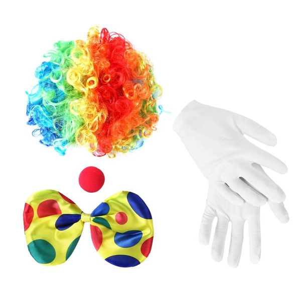 party decoration circus clown prop fancy dress up cosplay costume wig sponge nose dots bow tie glove set halloween christmasparty supplies
party decoration circus clown prop fancy dress up cosplay costume wig sponge nose dots bow tie glove set halloween christmasparty supplies