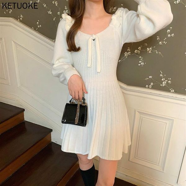 casual dresses knitted women dress 2021 autumn sweet ruffles o-neck elegant sweater mini korean vintage kawaii white, Black;gray
casual dresses knitted women dress 2021 autumn sweet ruffles o-neck elegant sweater mini korean vintage kawaii white, Black;gray
