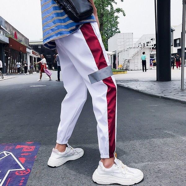 men's pants boys summer streetwear hip hop joggers women loose reflective white korean style trousers sport sweatpants techwear, Black
men's pants boys summer streetwear hip hop joggers women loose reflective white korean style trousers sport sweatpants techwear, Black