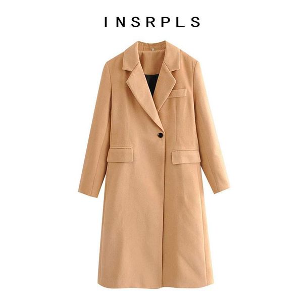 women's wool & blends insprls women fashion office wear button-up woolen coat vintage long sleeve back vents female outerwear chic, Black
women's wool & blends insprls women fashion office wear button-up woolen coat vintage long sleeve back vents female outerwear chic, Black