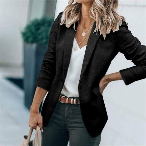 women's suits & blazers casual blazer women long sleeve jacket spring autumn streetwear lapel solid color office lady elegant, White;black
women's suits & blazers casual blazer women long sleeve jacket spring autumn streetwear lapel solid color office lady elegant, White;black