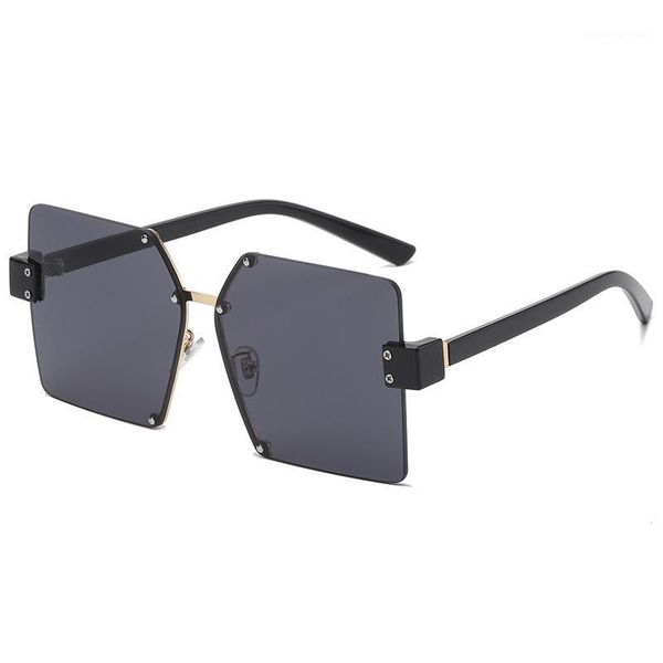 sunglasses fashion oversized square retro gradient big frame sun glasses for women semi rimless gafas shade uv400, White;black
sunglasses fashion oversized square retro gradient big frame sun glasses for women semi rimless gafas shade uv400, White;black