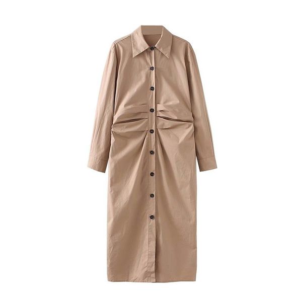 casual dresses women chic fashion button-up draped midi shirt dress 2021 autumn vintage long sleeve side zipper female, Black;gray
casual dresses women chic fashion button-up draped midi shirt dress 2021 autumn vintage long sleeve side zipper female, Black;gray