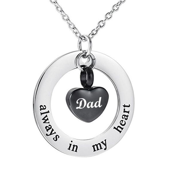 cremation jewelry urn necklace for ashes always in my heart memorial pendant beautiful keepsake -black necklaces, Silver
cremation jewelry urn necklace for ashes always in my heart memorial pendant beautiful keepsake -black necklaces, Silver