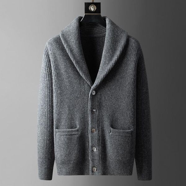men's sweaters luxury high end 60 thread fine all wool custom knitting fashionable gentleman green fruit collar cardigan sweater coat, White;black
men's sweaters luxury high end 60 thread fine all wool custom knitting fashionable gentleman green fruit collar cardigan sweater coat, White;black