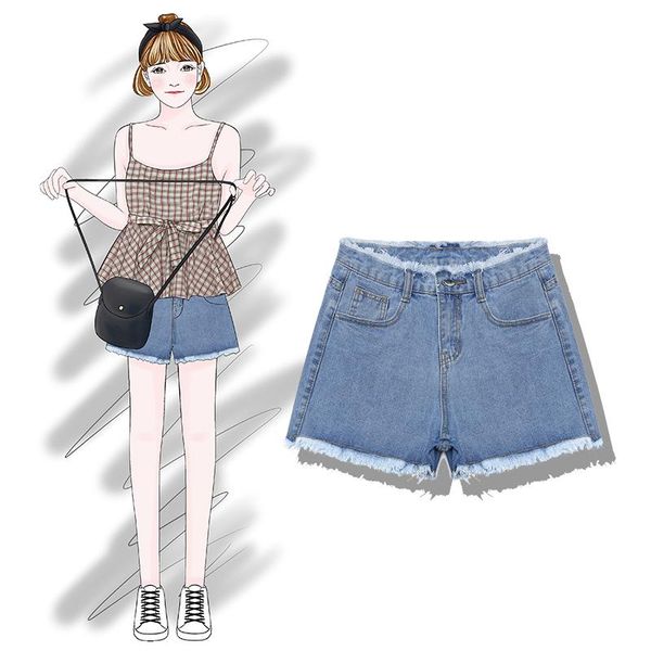 women's shorts 2021 fashion clothing high waist wide leg denim female pants, White;black
women's shorts 2021 fashion clothing high waist wide leg denim female pants, White;black