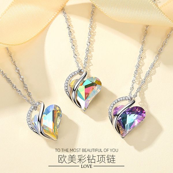 jewelry highly quality women party wedding lovers gifts925 sterling silver colorful love color diamond necklace simple and versatile japanes
jewelry highly quality women party wedding lovers gifts925 sterling silver colorful love color diamond necklace simple and versatile japanes