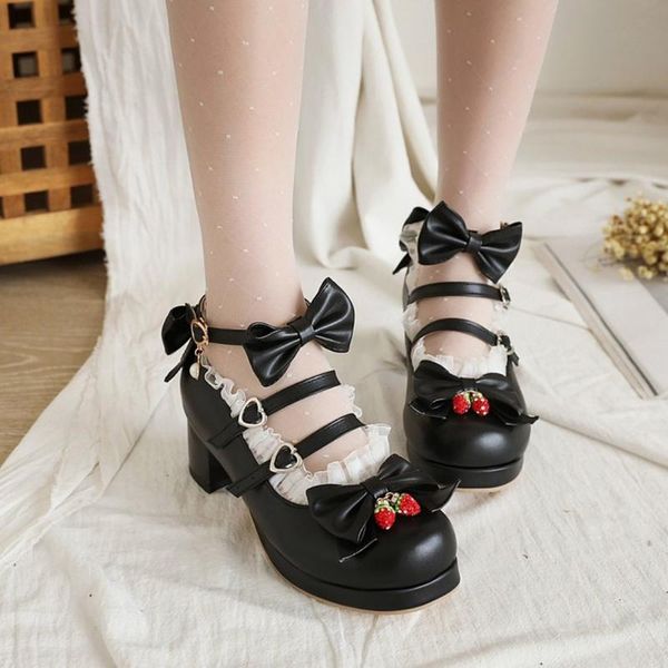 us4-13 womens round toe bowknot rhinstones strawberry block chunky heel cosplay lolita pumps shoes mary janes plus size 3colors dress, Black
us4-13 womens round toe bowknot rhinstones strawberry block chunky heel cosplay lolita pumps shoes mary janes plus size 3colors dress, Black