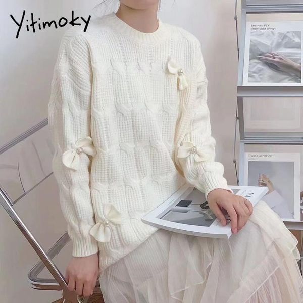 women's sweaters yitimoky women white appliques knitted pullovers loose fashion casual jumpers o-neck korean 2021 autumn winter warm, White;black
women's sweaters yitimoky women white appliques knitted pullovers loose fashion casual jumpers o-neck korean 2021 autumn winter warm, White;black