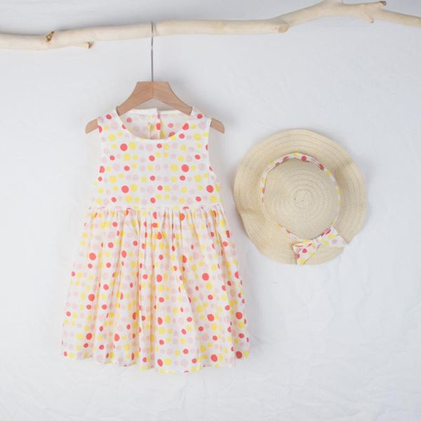 girl's dresses menoea baby girls princess 2021 est summer holiday polka dot costumes casual children clothing with straw hat, Red;yellow
girl's dresses menoea baby girls princess 2021 est summer holiday polka dot costumes casual children clothing with straw hat, Red;yellow