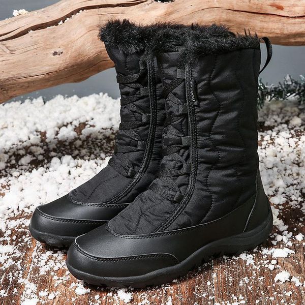 boots warm snow women zipper platform solid color waterproof mid calf thick fur winter botas mujer size 36-421, Black
boots warm snow women zipper platform solid color waterproof mid calf thick fur winter botas mujer size 36-421, Black