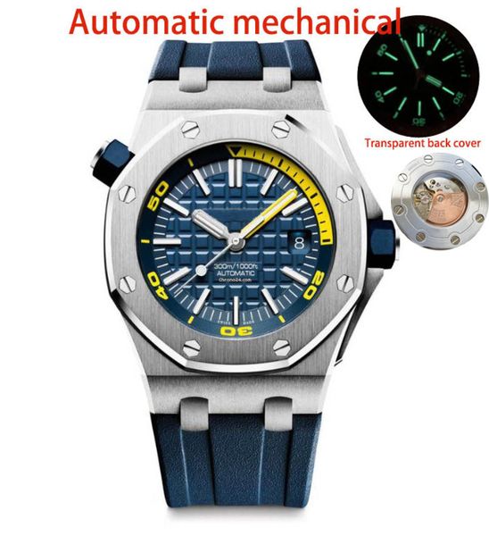 men watch deluxe quality automatic mechanical movement 15710 classic style wrist rubber strap sport luminous diving watches, Slivery;brown
men watch deluxe quality automatic mechanical movement 15710 classic style wrist rubber strap sport luminous diving watches, Slivery;brown