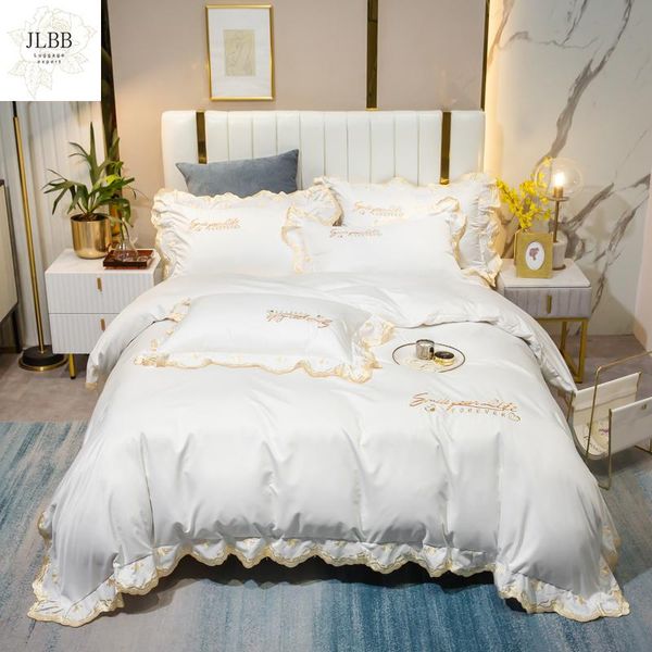 bedding sets luxury white imitate silk chic gold embroidery set soft silky full king duvet cover flat/fitted sheet pillowcases
bedding sets luxury white imitate silk chic gold embroidery set soft silky full king duvet cover flat/fitted sheet pillowcases