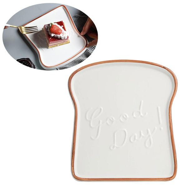 creative ceramic plate toast shaped bread salad breakfast dinner fruit dessert tray home tableware dishes & plates
creative ceramic plate toast shaped bread salad breakfast dinner fruit dessert tray home tableware dishes & plates