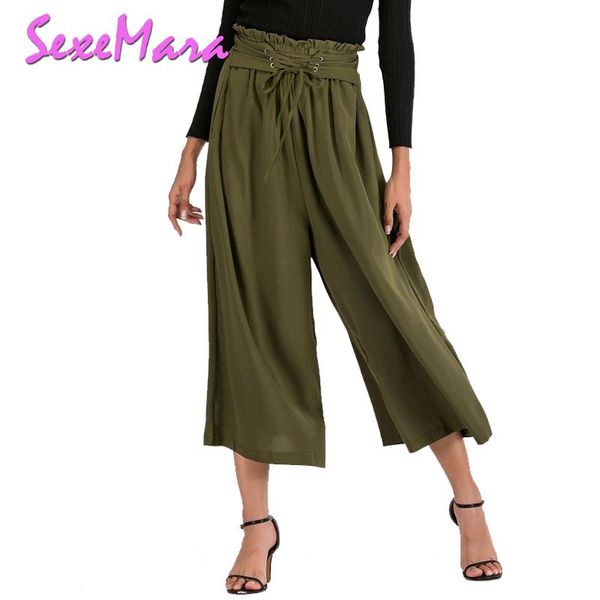 women's pants & capris fashion 2021 wide leg women calf-length casual pant summer high waist loose palazzo pleated trousers chd116, Black;white
women's pants & capris fashion 2021 wide leg women calf-length casual pant summer high waist loose palazzo pleated trousers chd116, Black;white