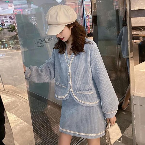 two piece dress 2021 women autumn elegant blue skirts suit female single breasted jackets 2pc set office lady fashion clothes, White
two piece dress 2021 women autumn elegant blue skirts suit female single breasted jackets 2pc set office lady fashion clothes, White