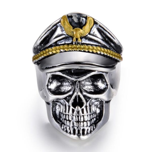 cluster rings vintage officer skull skeleton ring punk style eagle army hat alloy personality fashion jewelry for men, Golden;silver
cluster rings vintage officer skull skeleton ring punk style eagle army hat alloy personality fashion jewelry for men, Golden;silver