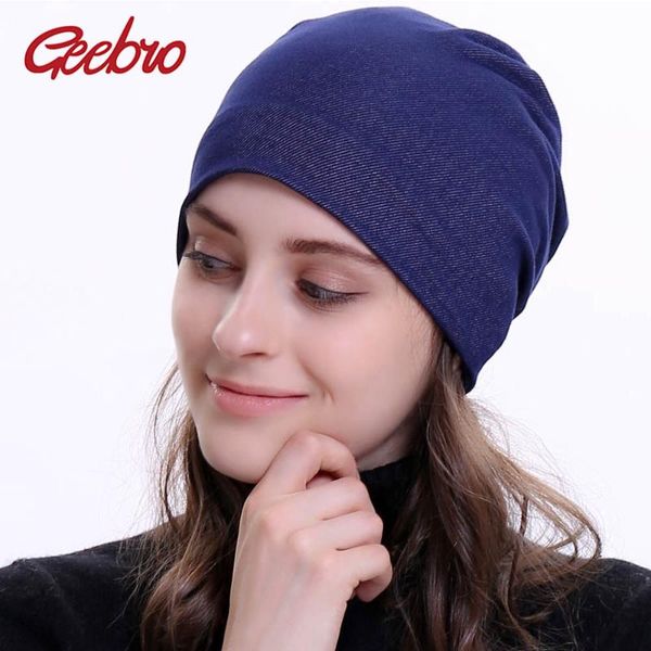 beanie/skull caps geebro women's beanies hats ladies plain flat jean cotton denim slouchy skullies woman knitted soft elastic bonnet, Blue;gray 
beanie/skull caps geebro women's beanies hats ladies plain flat jean cotton denim slouchy skullies woman knitted soft elastic bonnet, Blue;gray