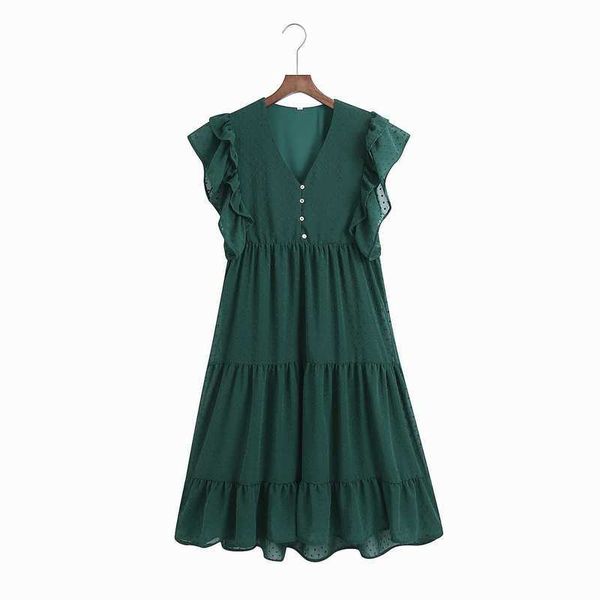 women summer dress fashion v-neck ruffles butterfly sleeve modern lady vestidos 210602, Black;gray
women summer dress fashion v-neck ruffles butterfly sleeve modern lady vestidos 210602, Black;gray