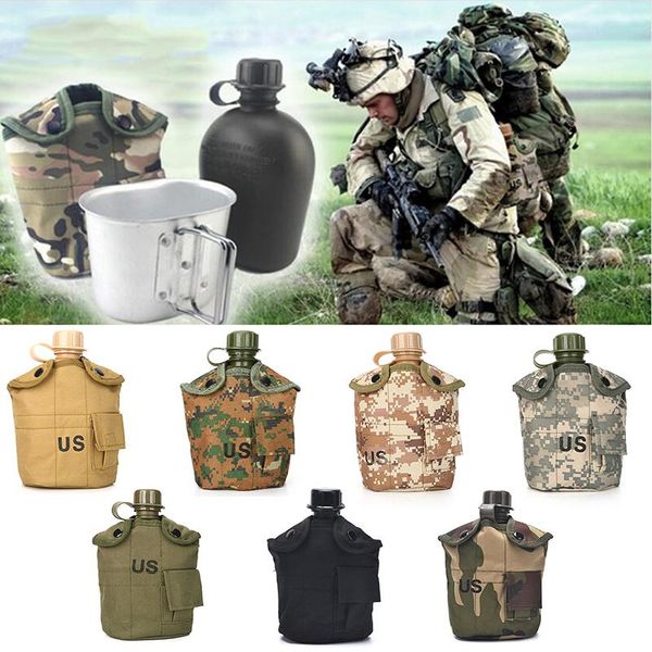 water bottle aluminum military army flask wine cooking cup hiking kettle outdoor tools 1l
water bottle aluminum military army flask wine cooking cup hiking kettle outdoor tools 1l