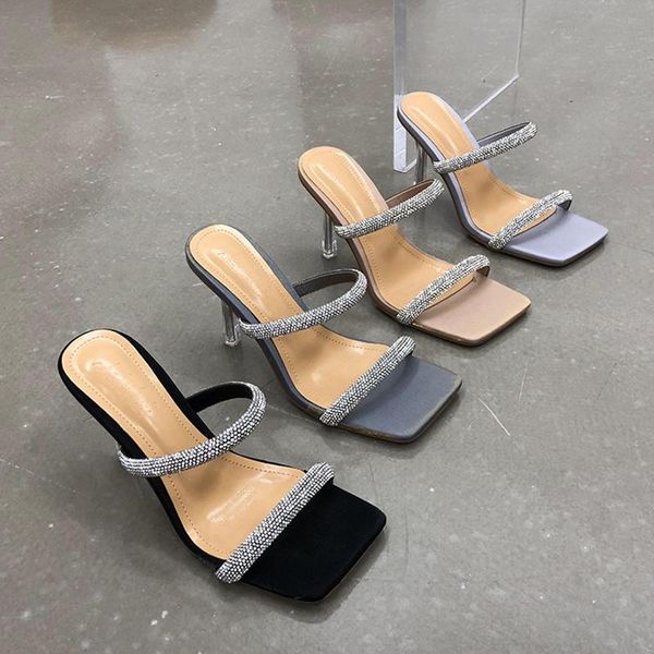 dress shoes summer bling crystal women sandals thin heels square toe casual ladies slippers for outdoor, Black
dress shoes summer bling crystal women sandals thin heels square toe casual ladies slippers for outdoor, Black