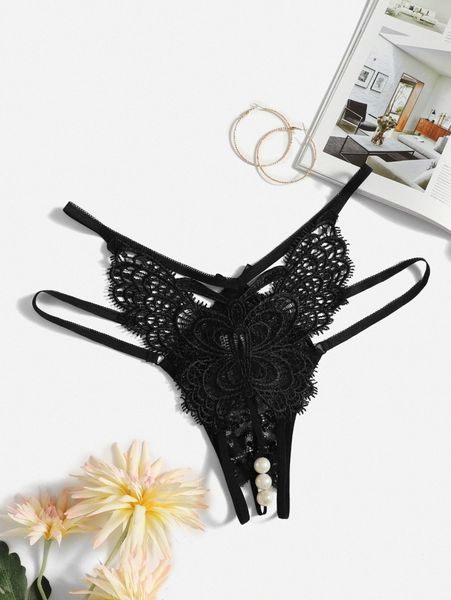 plus cut-out lace panty m2nc#, Black;white 
plus cut-out lace panty m2nc#, Black;white