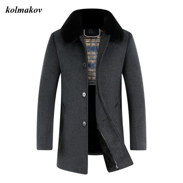 men's wool & blends kolmakov arrival spring style men boutique woolen coat business casual solid detachable collar trench, Black
men's wool & blends kolmakov arrival spring style men boutique woolen coat business casual solid detachable collar trench, Black