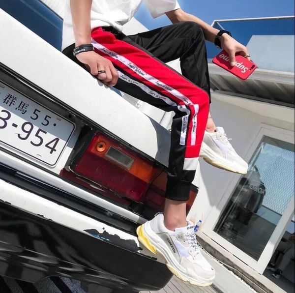 pants 2021 men hip hop harem male trousers mens joggers solid pants sweatpants large size, Black