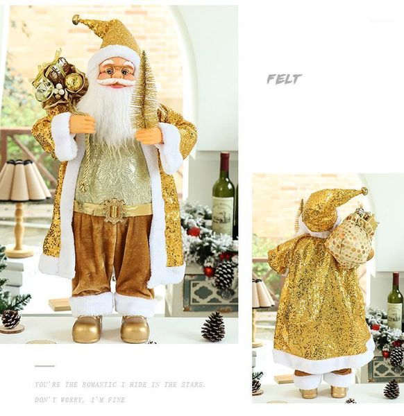 christmas decorations fashionable gold glitter cute santa claus home beautiful, safe and durable doll
christmas decorations fashionable gold glitter cute santa claus home beautiful, safe and durable doll