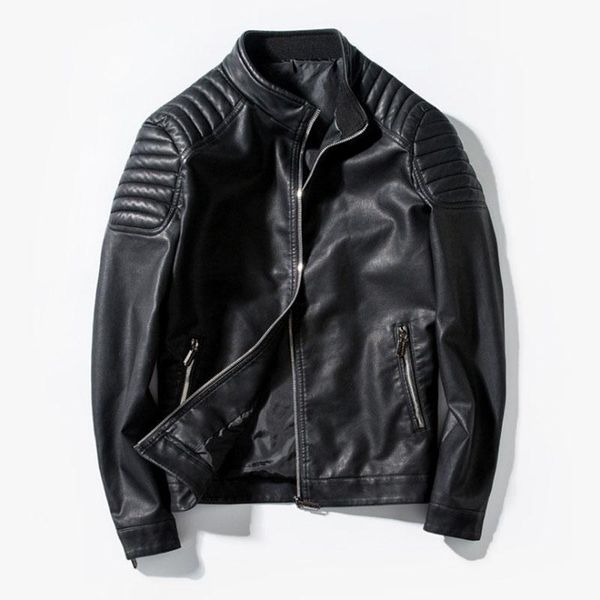 men's fur & faux spring autumn pu jackets coats fashion leather clothing solid color motorcycle jacket male bomber outwear, Black
men's fur & faux spring autumn pu jackets coats fashion leather clothing solid color motorcycle jacket male bomber outwear, Black