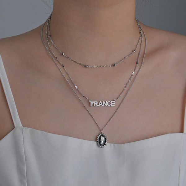pendant necklaces multi-layered letter necklace female personality wild queen head three-layer clavicle chain gothic women jewlery, Silver
pendant necklaces multi-layered letter necklace female personality wild queen head three-layer clavicle chain gothic women jewlery, Silver