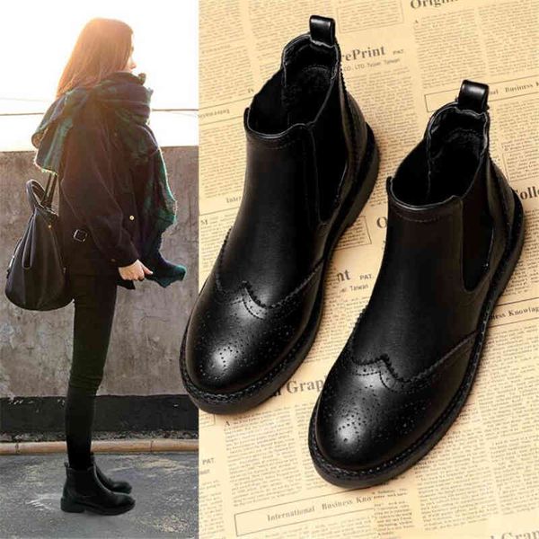 dress shoes autumn winter genuine leather chelsea short boots women's flat ankle single thick bottom british style ankle 97ep, Black
dress shoes autumn winter genuine leather chelsea short boots women's flat ankle single thick bottom british style ankle 97ep, Black