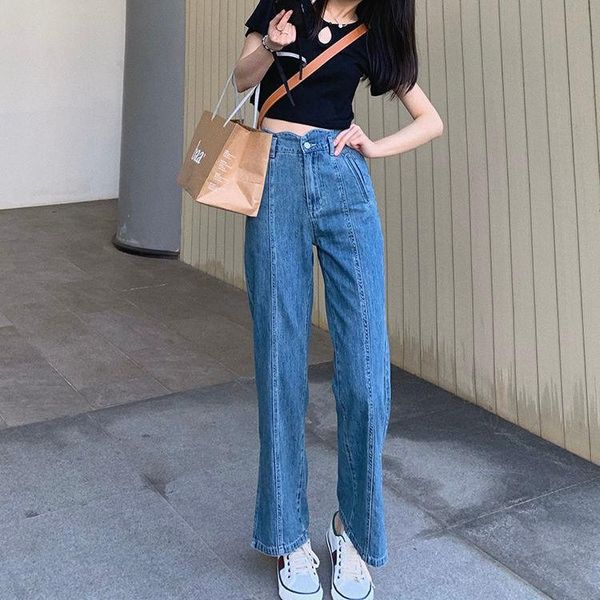 women's jeans woman high waist streetwear blue denim trousers vintage split pants women korean femme clothing
women's jeans woman high waist streetwear blue denim trousers vintage split pants women korean femme clothing