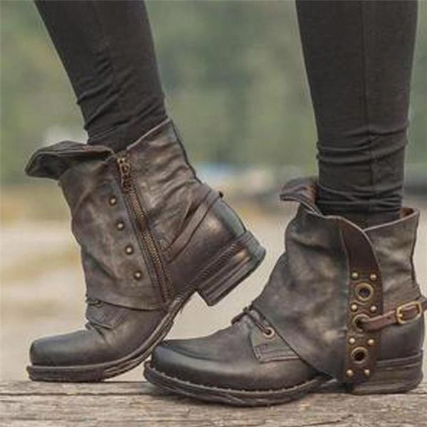 boots buckle ankle women leather large size side zipper non-slip motorcycle shoes warm botas mujer 40, Black
boots buckle ankle women leather large size side zipper non-slip motorcycle shoes warm botas mujer 40, Black